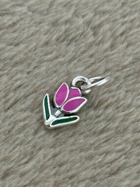 Enamel Mini Purple Tulip Charm